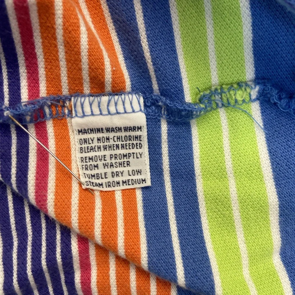 Vintage Polo Ralph Lauren Shirt Mens L Blue Bayadere Striped Cotton 90s Preppy